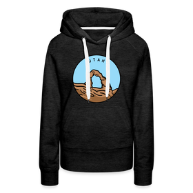 Premium Women's Utah Hoodie - charcoal grey