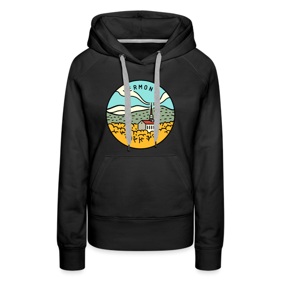 Premium Women's Vermont Hoodie - black