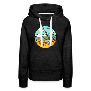 Premium Women's Vermont Hoodie - charcoal grey