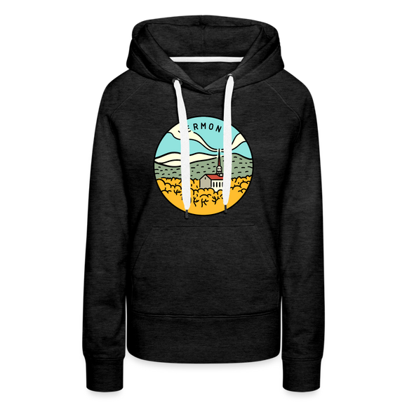 Premium Women's Vermont Hoodie - charcoal grey