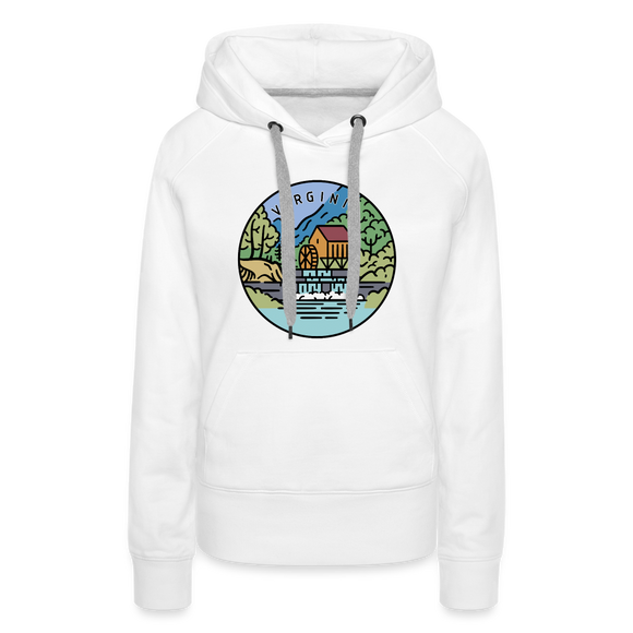 Premium Women's Virginia Hoodie - white