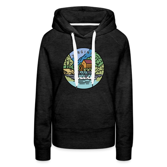 Premium Women's Virginia Hoodie - charcoal grey