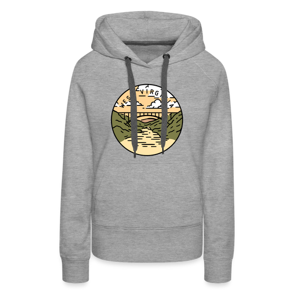 Premium Women's West Virginia Hoodie - heather grey