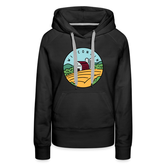 Premium Women's Wisconsin Hoodie - black