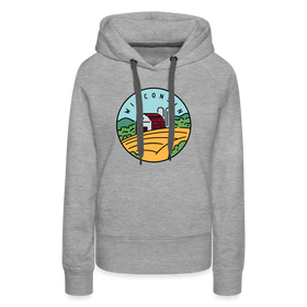 Premium Women's Wisconsin Hoodie - heather grey