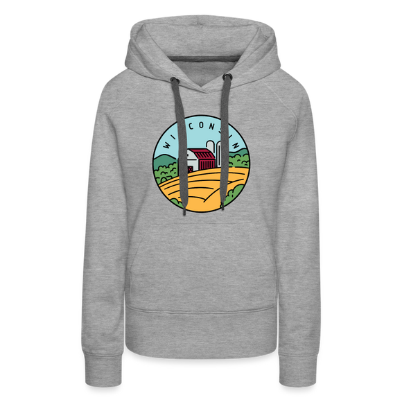 Premium Women's Wisconsin Hoodie - heather grey