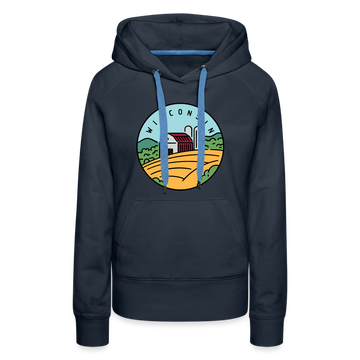Premium Women's Wisconsin Hoodie - navy