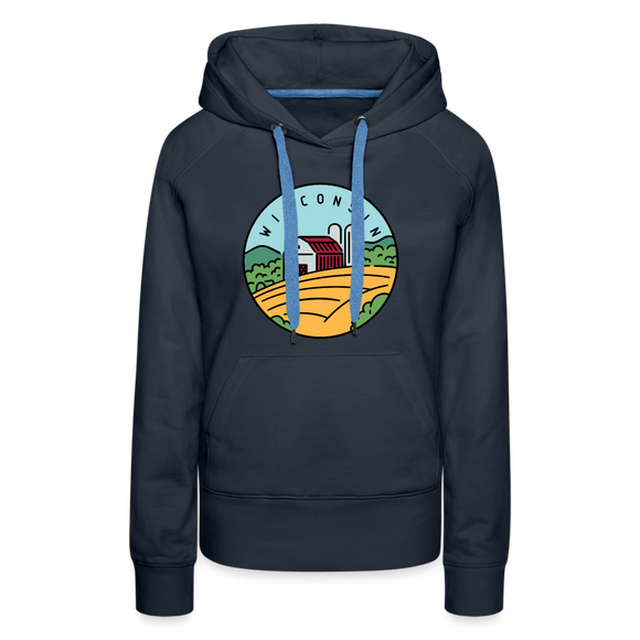 Premium Women's Wisconsin Hoodie - navy