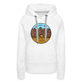 Premium Women's Wyoming Hoodie - white