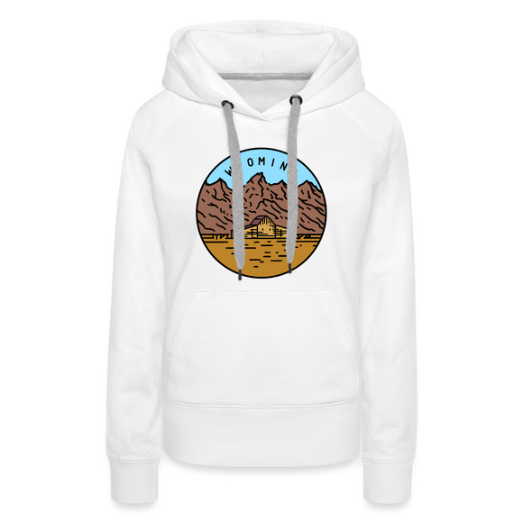 Premium Women's Wyoming Hoodie - white