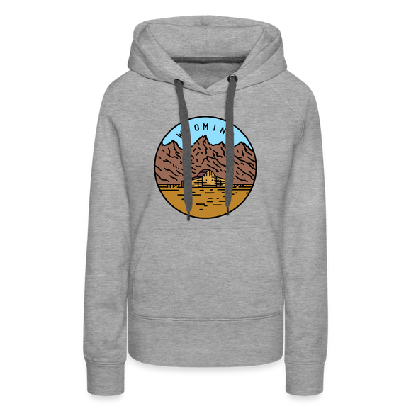 Premium Women's Wyoming Hoodie - heather grey