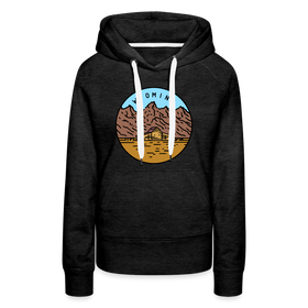 Premium Women's Wyoming Hoodie - charcoal grey
