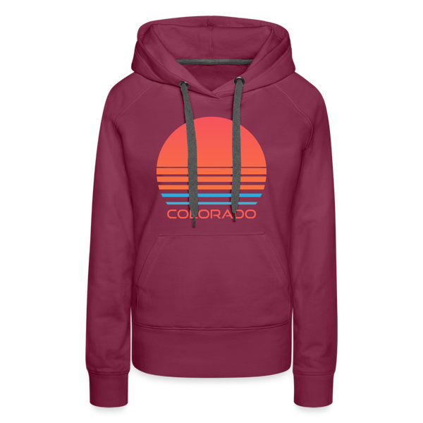 Premium Women's - Retro 80s Colorado Hoodie - burgundy