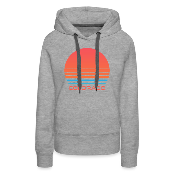 Premium Women's - Retro 80s Colorado Hoodie - heather grey