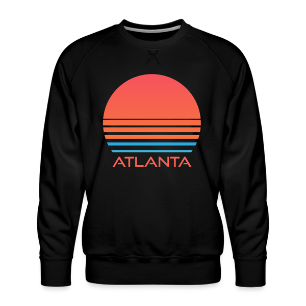 Premium Atlanta Sweatshirt - Retro 80s Men's Georgia Sweatshirt - black