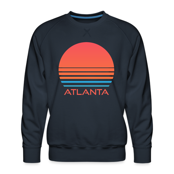 Premium Atlanta Sweatshirt - Retro 80s Men's Georgia Sweatshirt - navy
