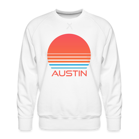 Premium Austin Sweatshirt - Retro 80s Men's Texas Sweatshirt - white