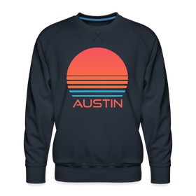 Premium Austin Sweatshirt - Retro 80s Men's Texas Sweatshirt - navy