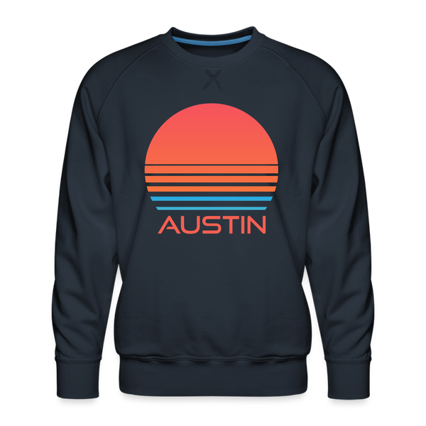 Premium Austin Sweatshirt - Retro 80s Men's Texas Sweatshirt - navy