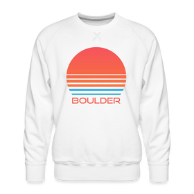Premium Boulder Sweatshirt - Retro 80s Men's Colorado Sweatshirt - white