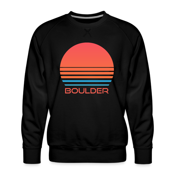 Premium Boulder Sweatshirt - Retro 80s Men's Colorado Sweatshirt - black