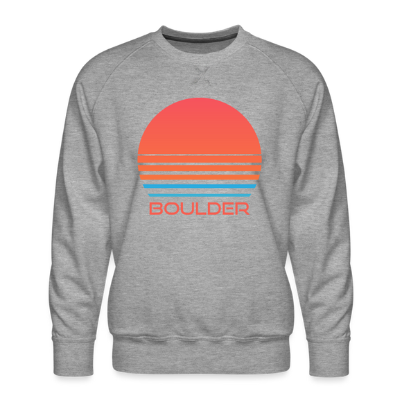 Premium Boulder Sweatshirt - Retro 80s Men's Colorado Sweatshirt - heather grey