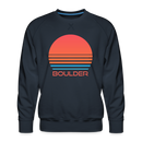 Premium Boulder Sweatshirt - Retro 80s Men's Colorado Sweatshirt - navy