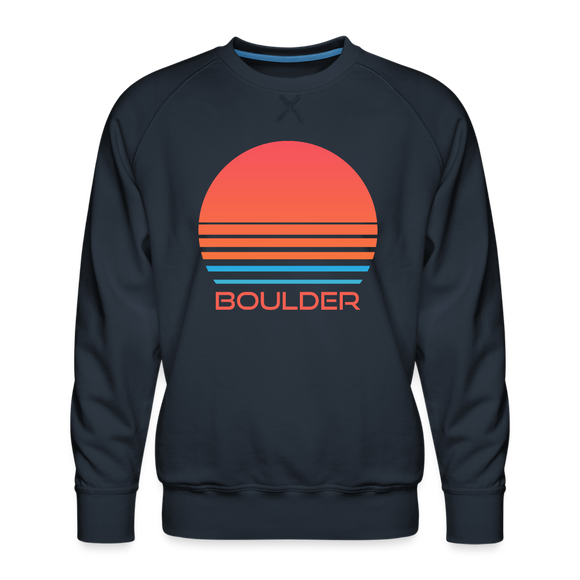 Premium Boulder Sweatshirt - Retro 80s Men's Colorado Sweatshirt - navy