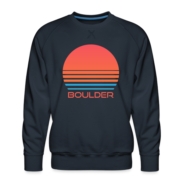 Premium Boulder Sweatshirt - Retro 80s Men's Colorado Sweatshirt - navy