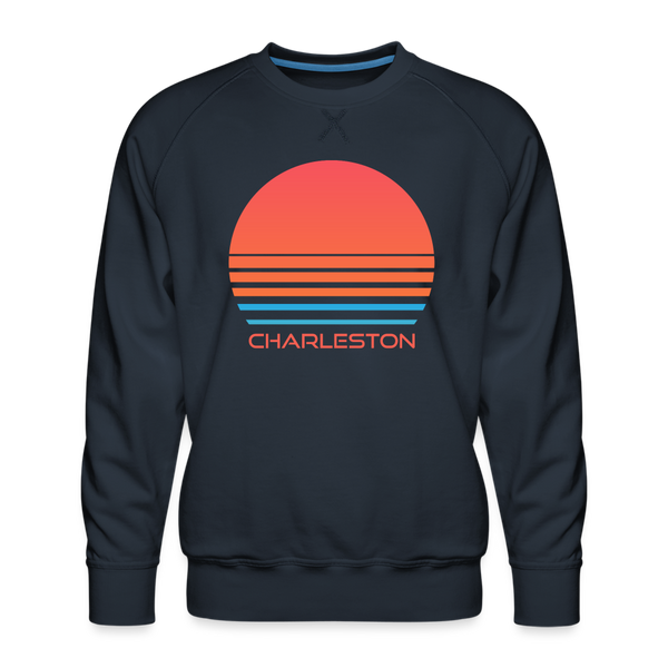 Premium Charleston Sweatshirt - Retro 80s Men's South Carolina Sweatshirt - navy