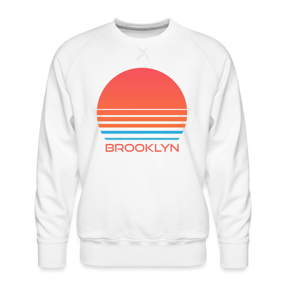 Premium Brooklyn Sweatshirt - Retro 80s Men's New York Sweatshirt - white