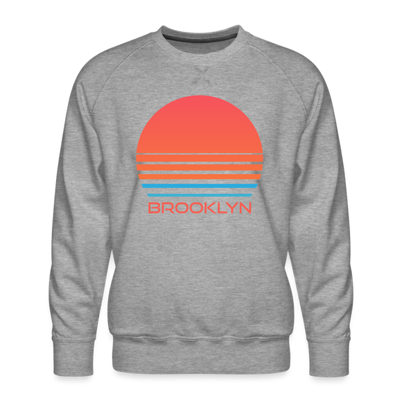 Premium Brooklyn Sweatshirt - Retro 80s Men's New York Sweatshirt - heather grey