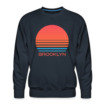 Premium Brooklyn Sweatshirt - Retro 80s Men's New York Sweatshirt - navy