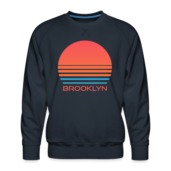 Premium Brooklyn Sweatshirt - Retro 80s Men's New York Sweatshirt - navy