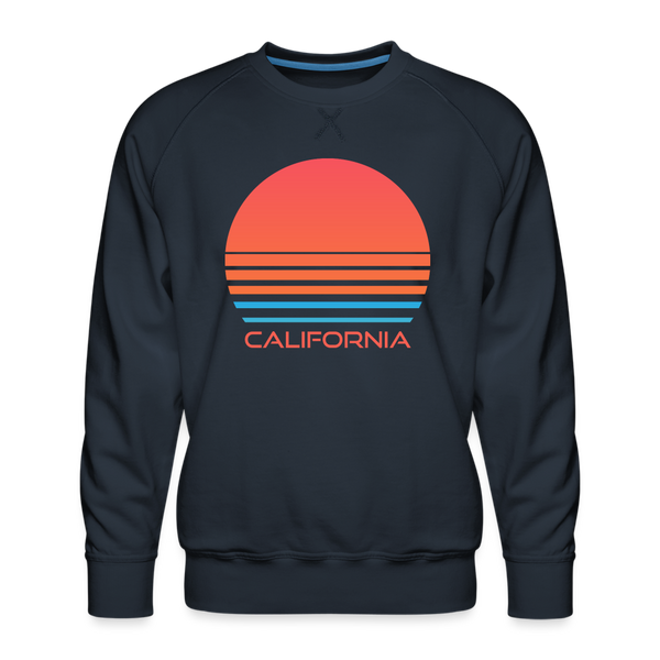 Premium California Sweatshirt - Retro 80s Men's Sweatshirt - navy