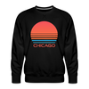 Premium Chicago Sweatshirt - Retro 80s Men's Illinois Sweatshirt - black