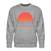 Premium Chicago Sweatshirt - Retro 80s Men's Illinois Sweatshirt - heather grey