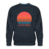 Premium Chicago Sweatshirt - Retro 80s Men's Illinois Sweatshirt - navy
