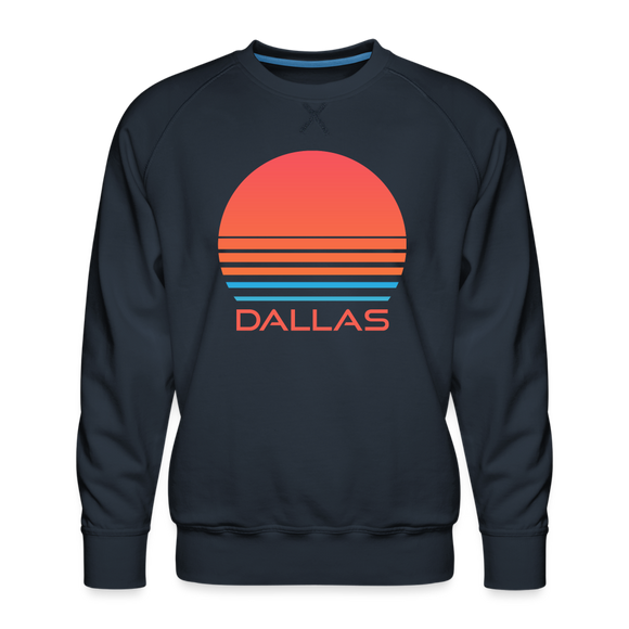 Premium Dallas Sweatshirt - Retro 80s Men's Texas Sweatshirt - navy