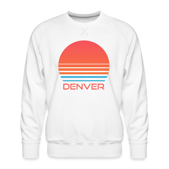 Premium Denver Sweatshirt - Retro 80s Men's Colorado Sweatshirt - white