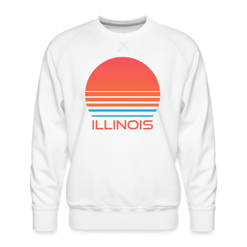 Premium Illinois Sweatshirt - Retro 80s Men's Sweatshirt - white