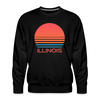 Premium Illinois Sweatshirt - Retro 80s Men's Sweatshirt - black