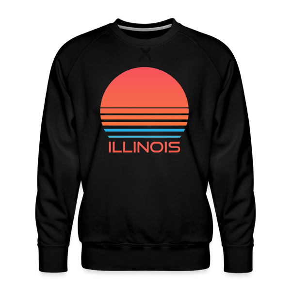 Premium Illinois Sweatshirt - Retro 80s Men's Sweatshirt - black