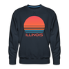 Premium Illinois Sweatshirt - Retro 80s Men's Sweatshirt - navy