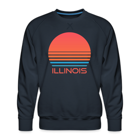 Premium Illinois Sweatshirt - Retro 80s Men's Sweatshirt - navy