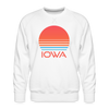 Premium Iowa Sweatshirt - Retro 80s Men's Sweatshirt - white
