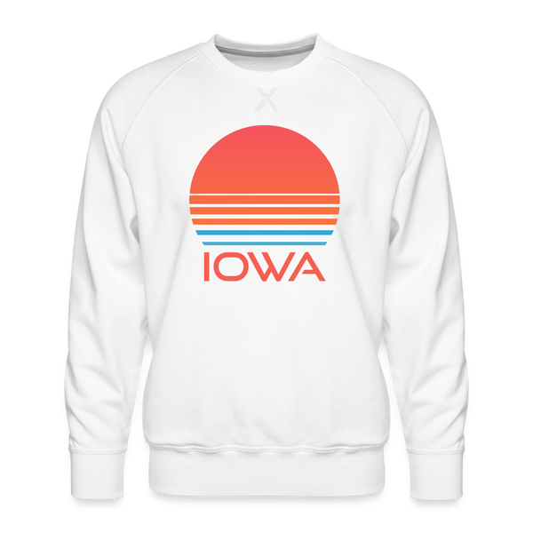 Premium Iowa Sweatshirt - Retro 80s Men's Sweatshirt - white