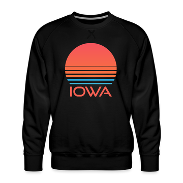 Premium Iowa Sweatshirt - Retro 80s Men's Sweatshirt - black