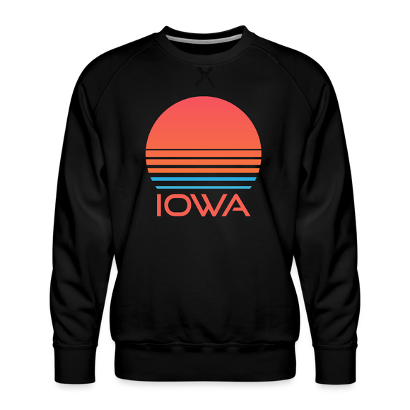 Premium Iowa Sweatshirt - Retro 80s Men's Sweatshirt - black