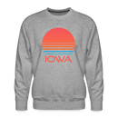 Premium Iowa Sweatshirt - Retro 80s Men's Sweatshirt - heather grey
